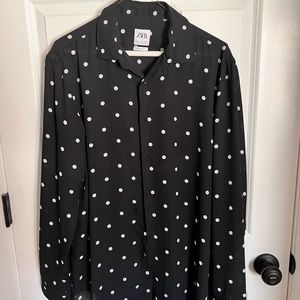 Semi-sheer polka dot shirt